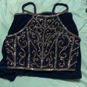 size 2, dark blue, prom/hoco dress